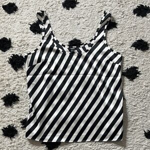 Express size xs Black and White Diagonal Striped camisole Tank Top